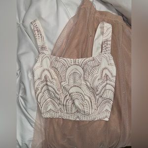 Blush 2 piece prom dress